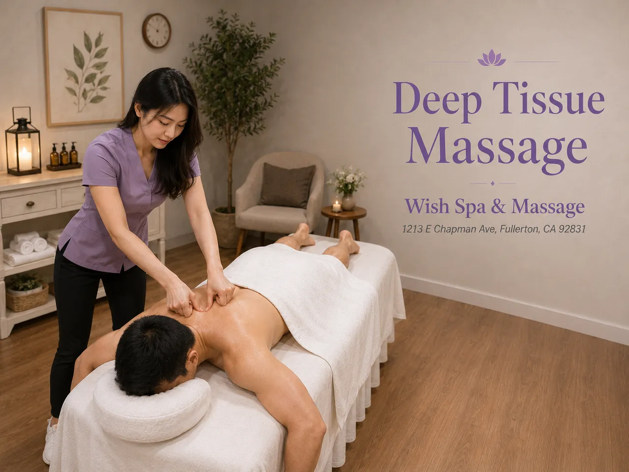 Deep Tissue Massage in Fullerton, CA at Wish Spa & Massage