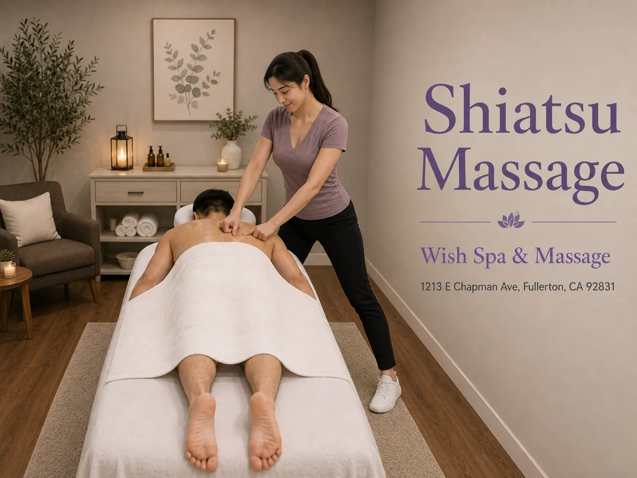 Shiatsu Massage in Fullerton, CA at Wish Spa & Massage