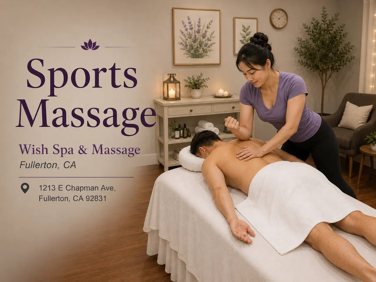 Sports Massage in Fullerton, CA at Wish Spa & Massage